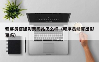 鄄城程序员搭建彩票网站怎么样（程序员能算出彩票吗）